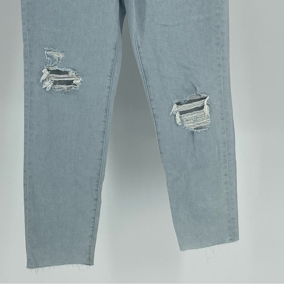 MADEWELL NWT THE MOM JEAN HIGH WAIST RIPPED RAW HEM JEANS HARMAN 26 28 - Picture 8 of 12